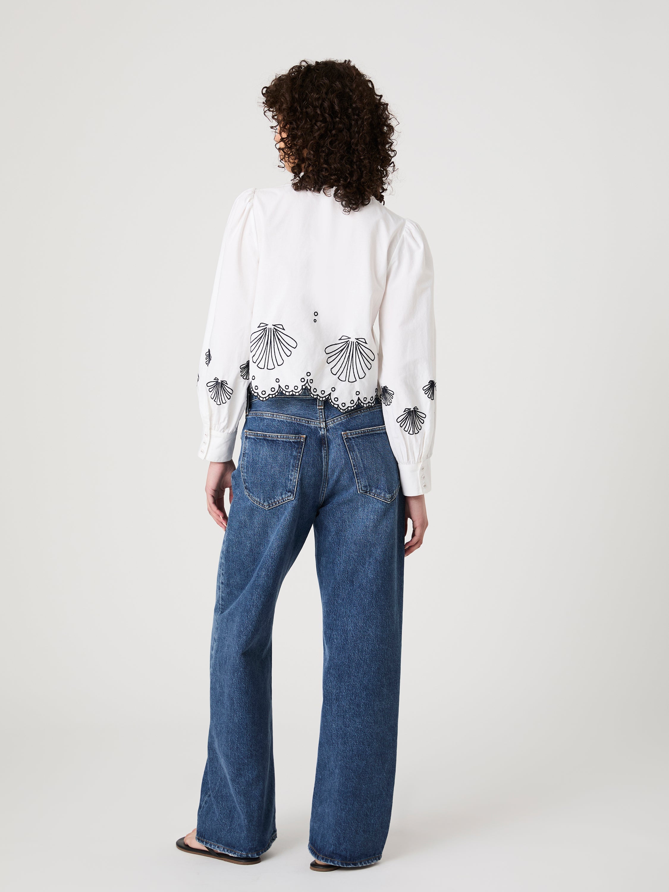 Cambria Embroidered Long Sleeve Top
